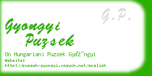 gyongyi puzsek business card